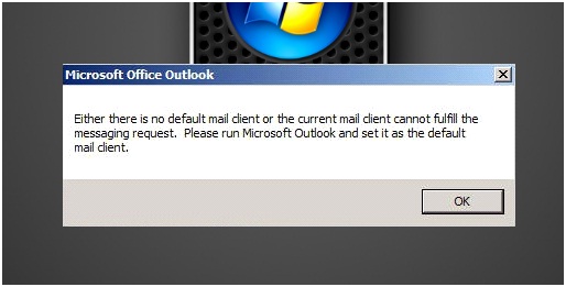 Either there is no default mail client ошибка outlook 2016